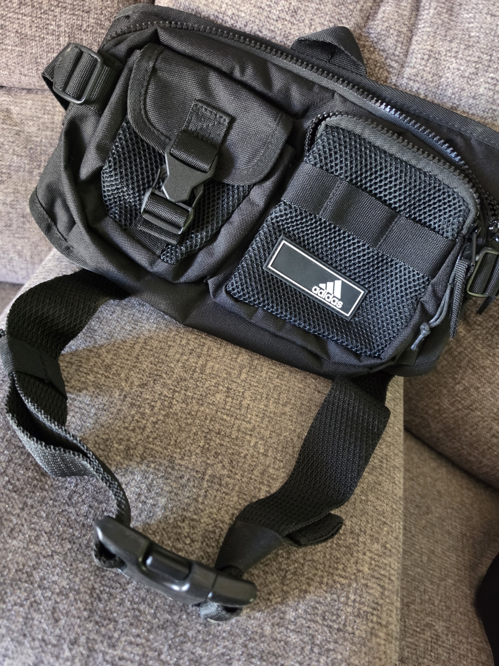adidas Black Tactical Waist Bag with Front Pockets